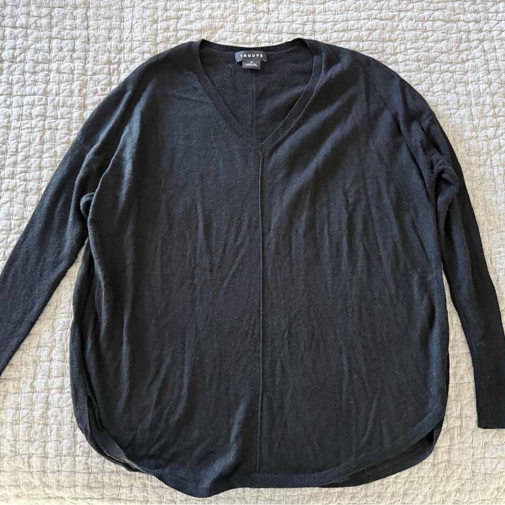 Cozy Black V-Neck Sweater